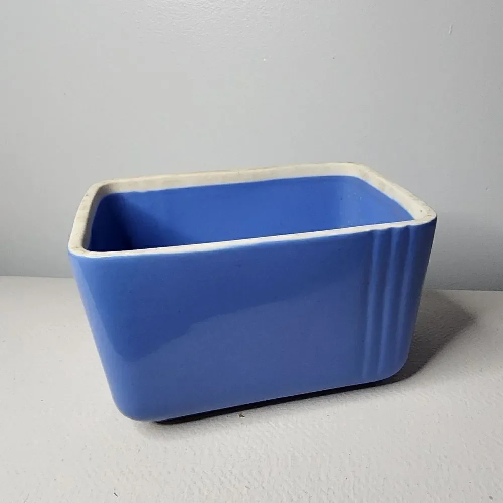 Vintage Hall Westinghouse Refrigerator Dish Delphinium Blue No Lid 6 x 4 x 4